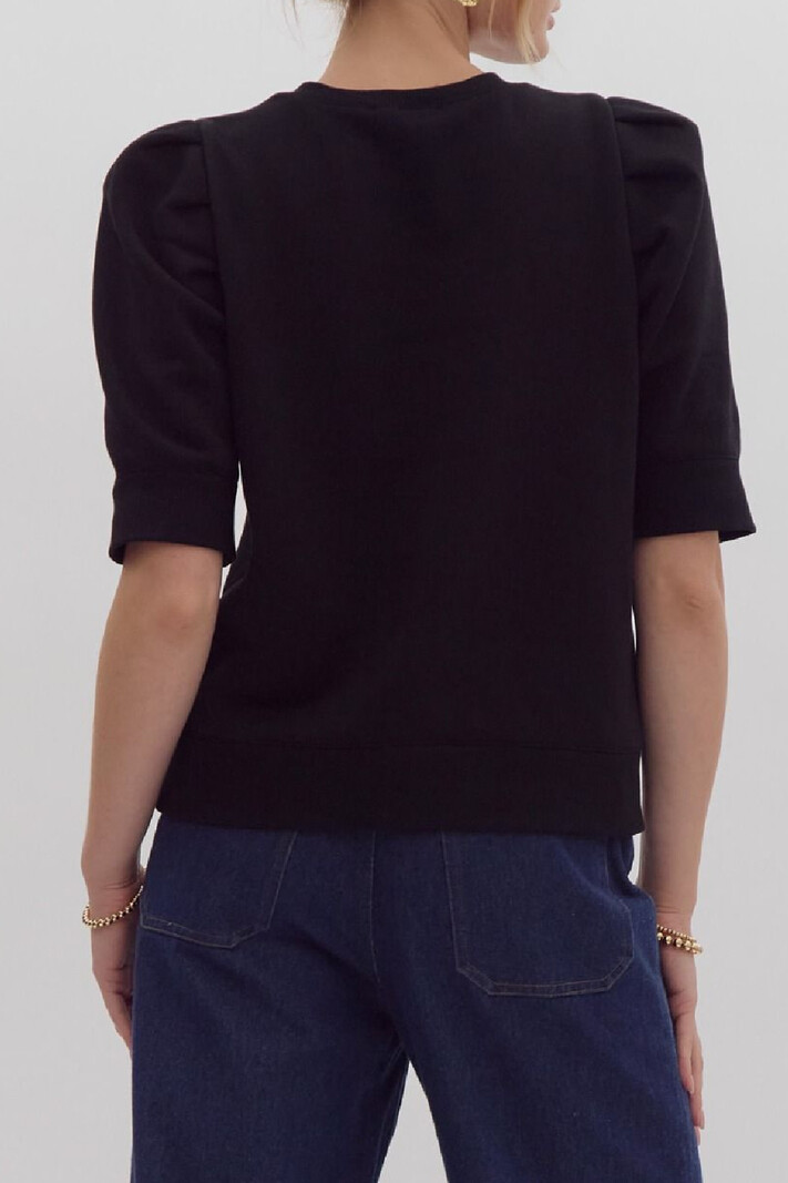 Entro Solid puff sleeve top