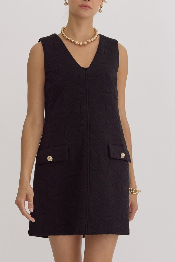 Entro Textured Front Pocket Dress
