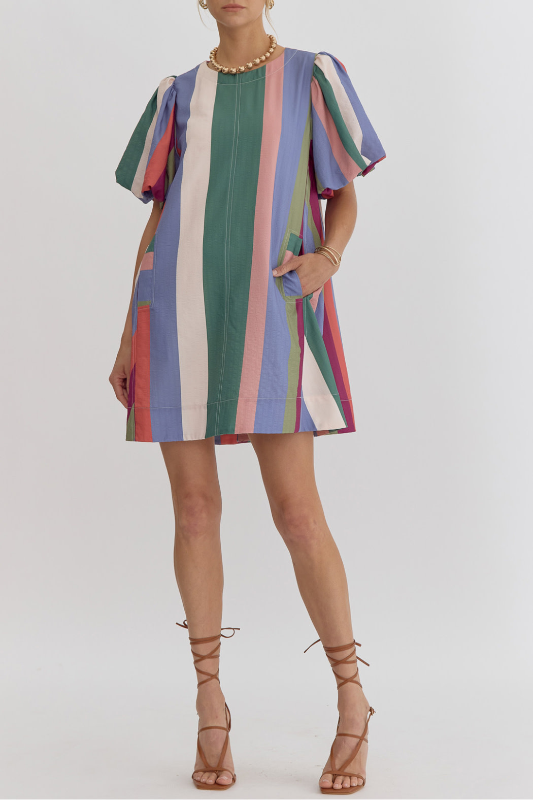 Entro Striped Fall Dress