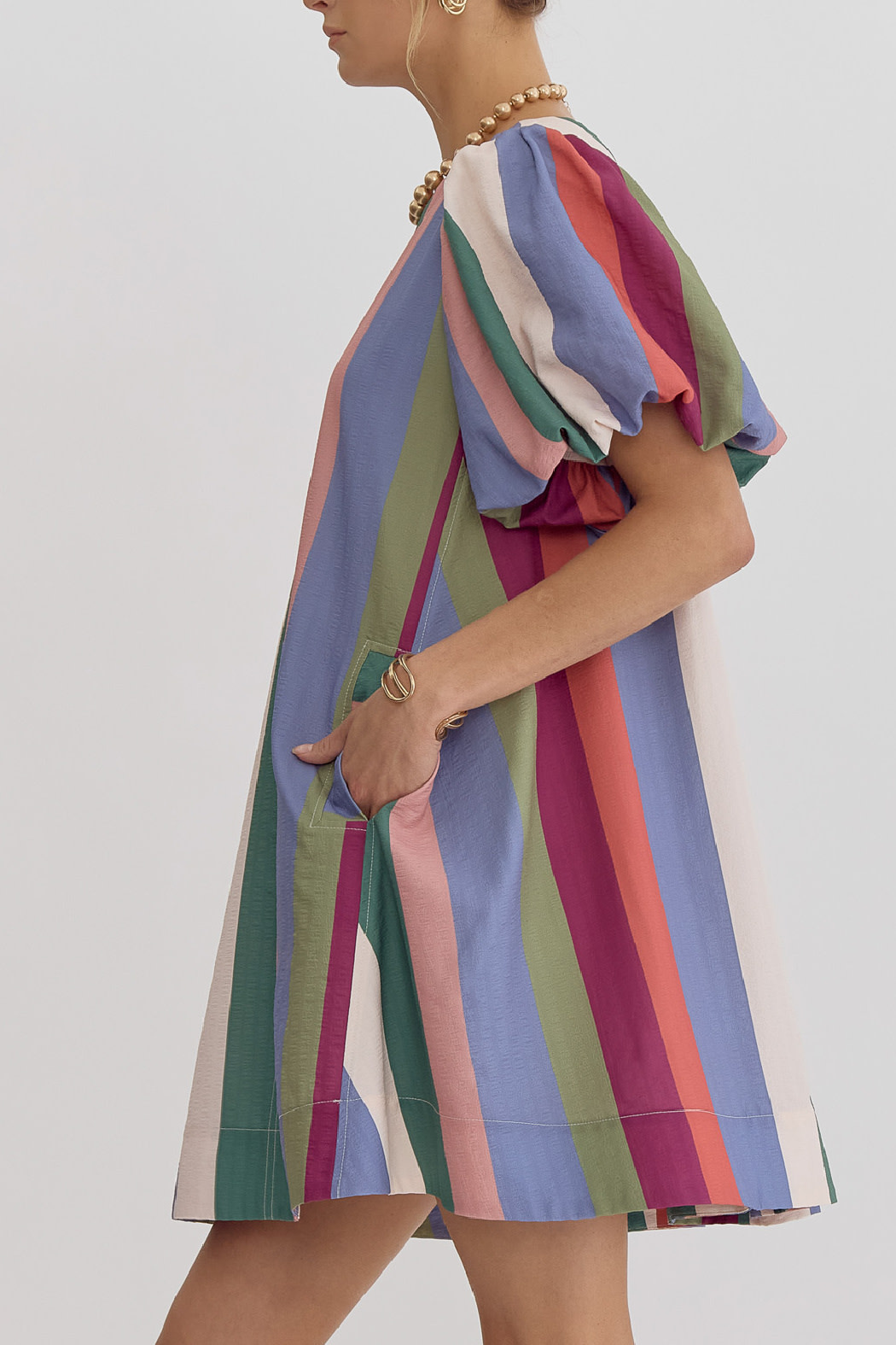 Entro Striped Fall Dress