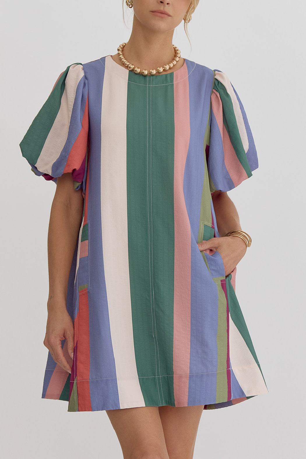 Entro Striped Fall Dress