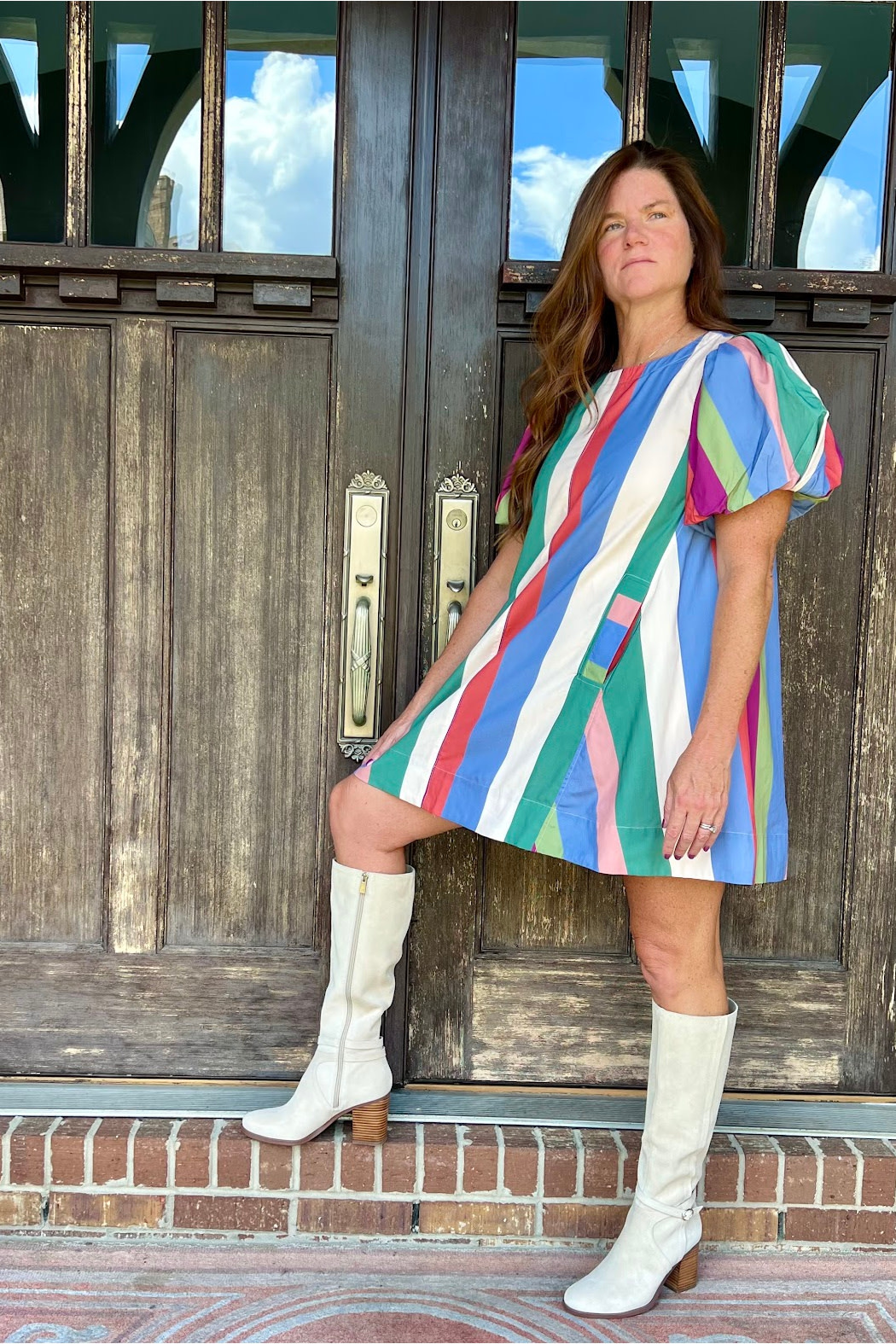 Entro Striped Fall Dress