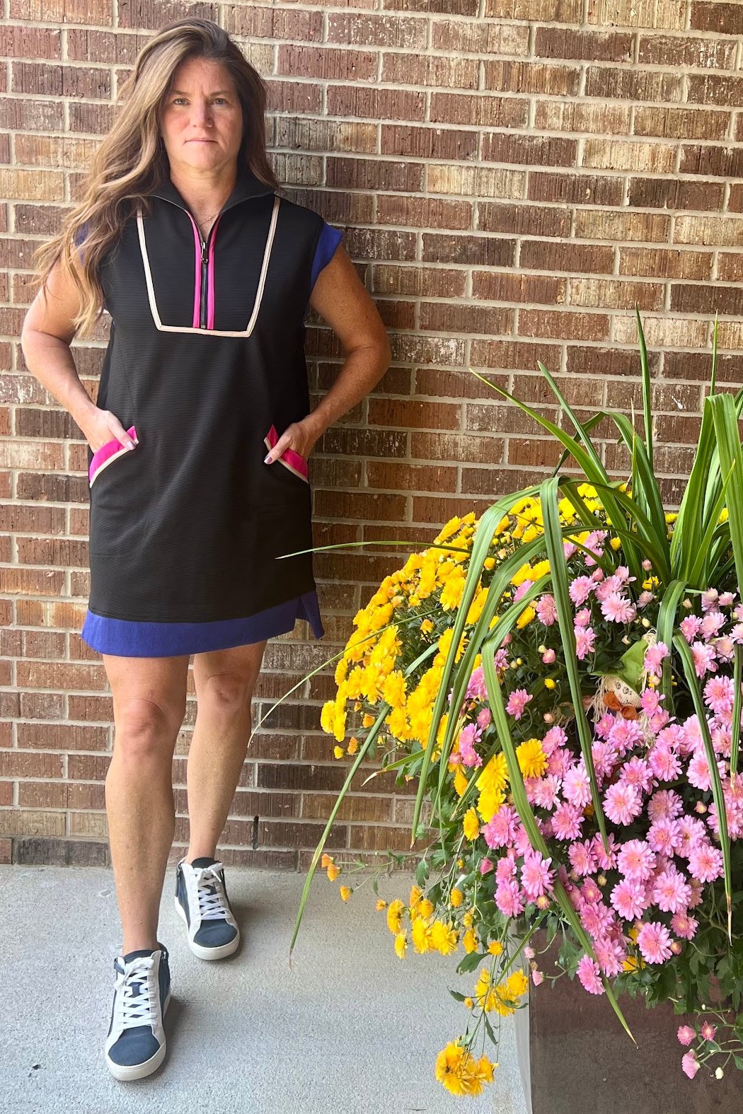 Entro Textured Cap Sleeve Dress