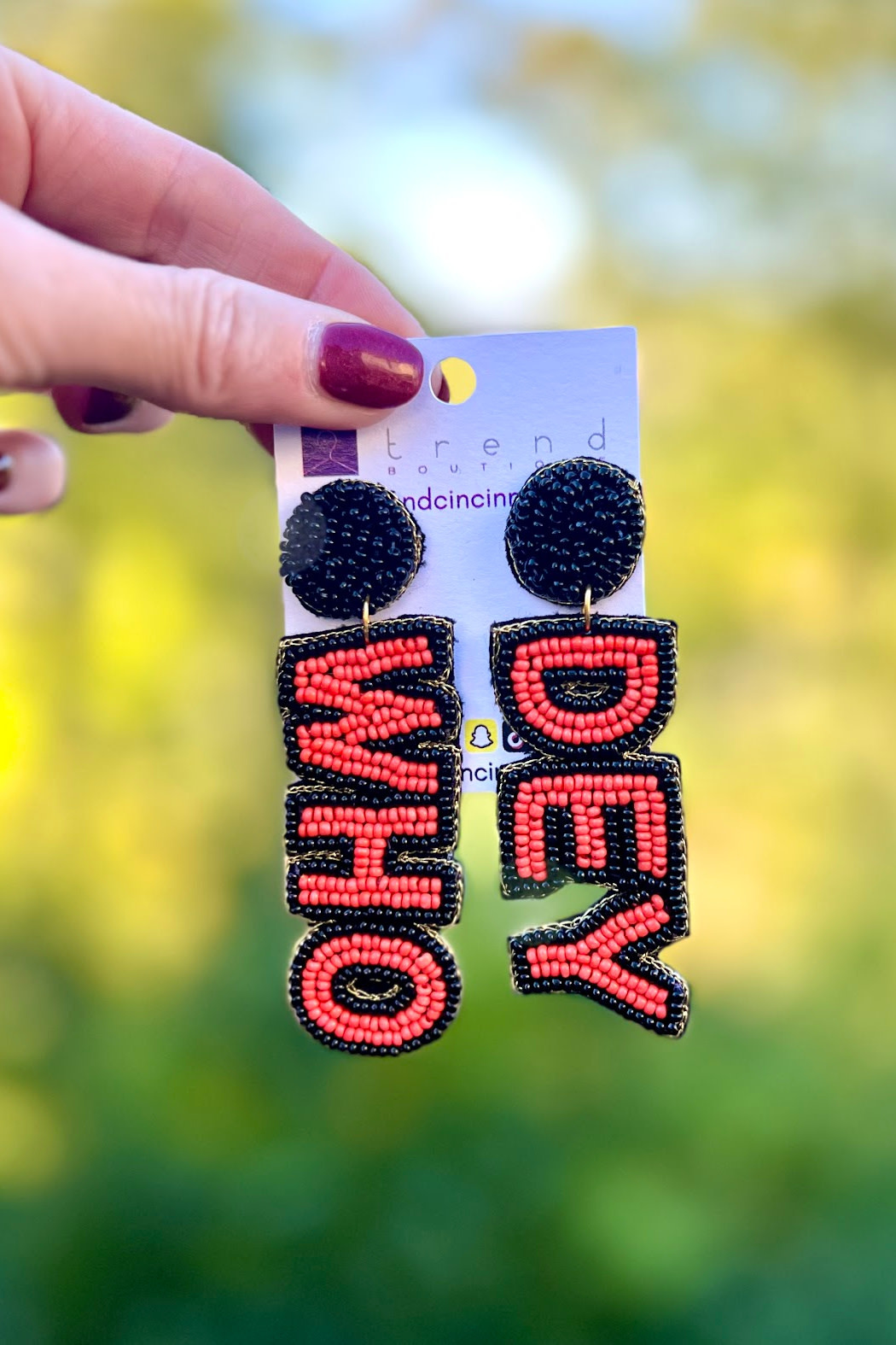 Trend Boutique Who Dey Beaded Earrings