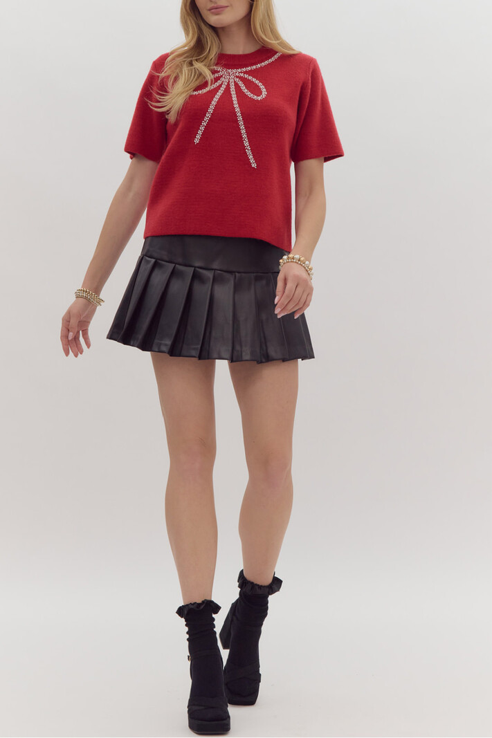 Entro Short Sleeve Bow Sweater