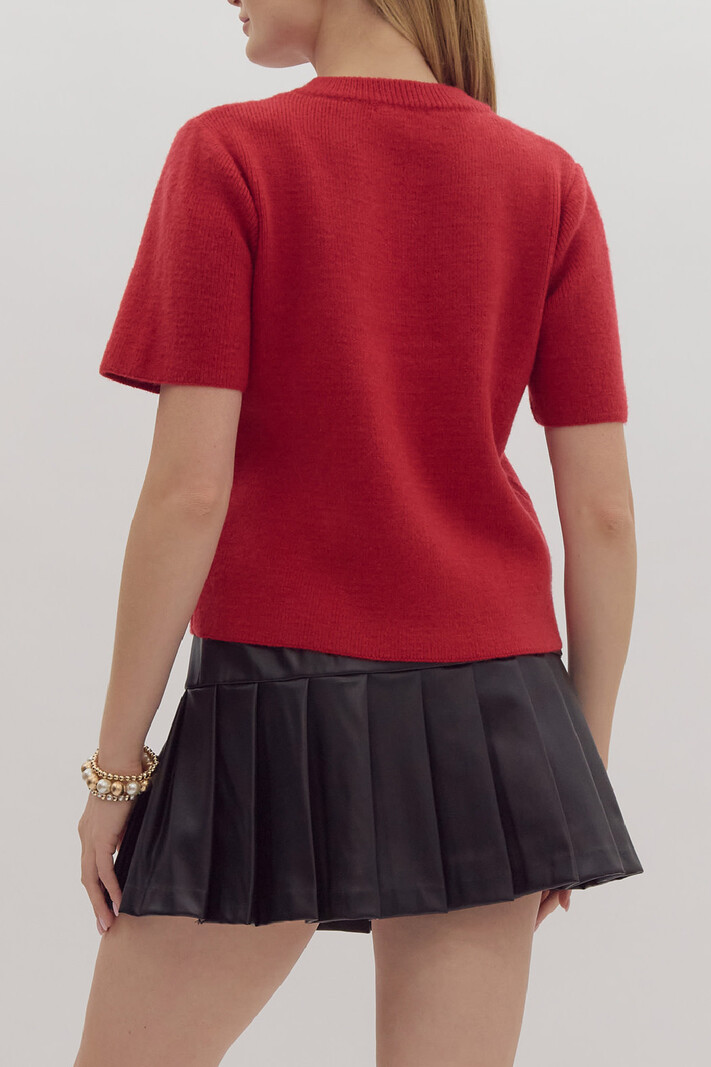 Entro Short Sleeve Bow Sweater