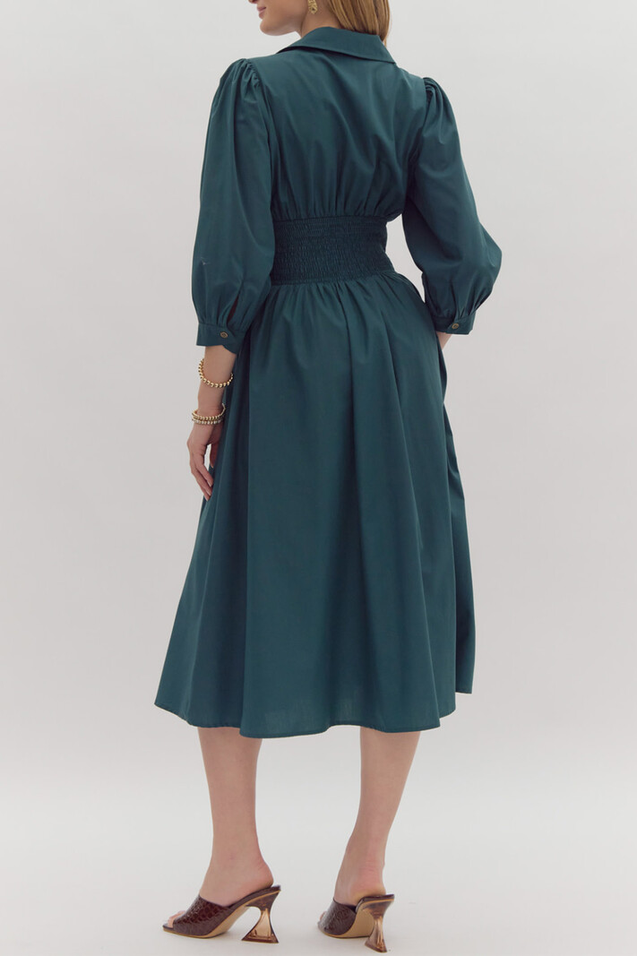 Entro Solid Zip Front Midi