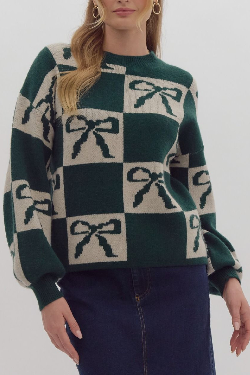 Entro Bow Print Sweater