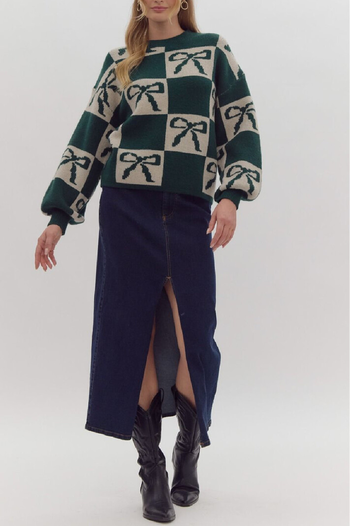 Entro Bow Print Sweater