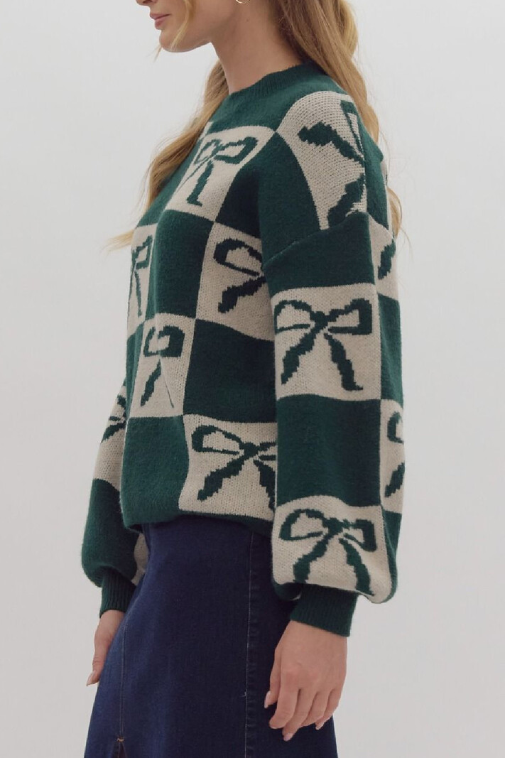 Entro Bow Print Sweater