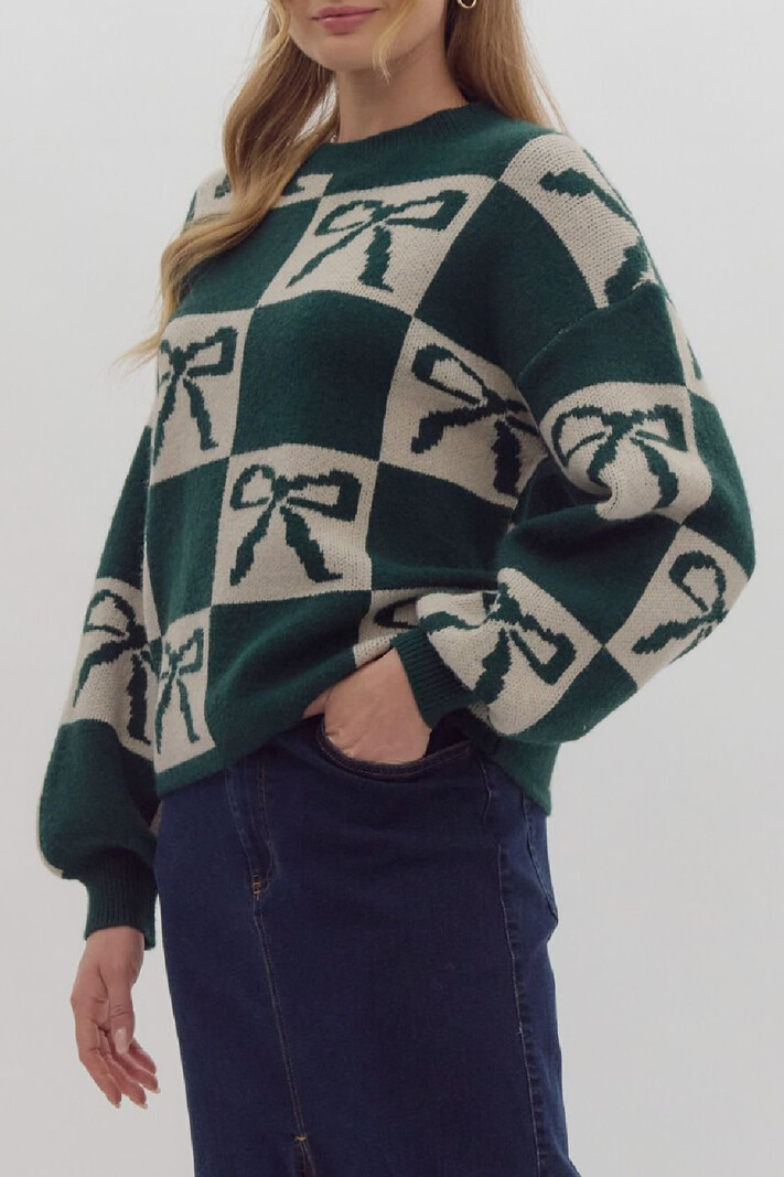 Entro Bow Print Sweater