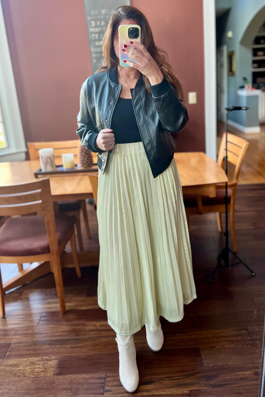 Peach Love CA Pleated Maxi Skirt