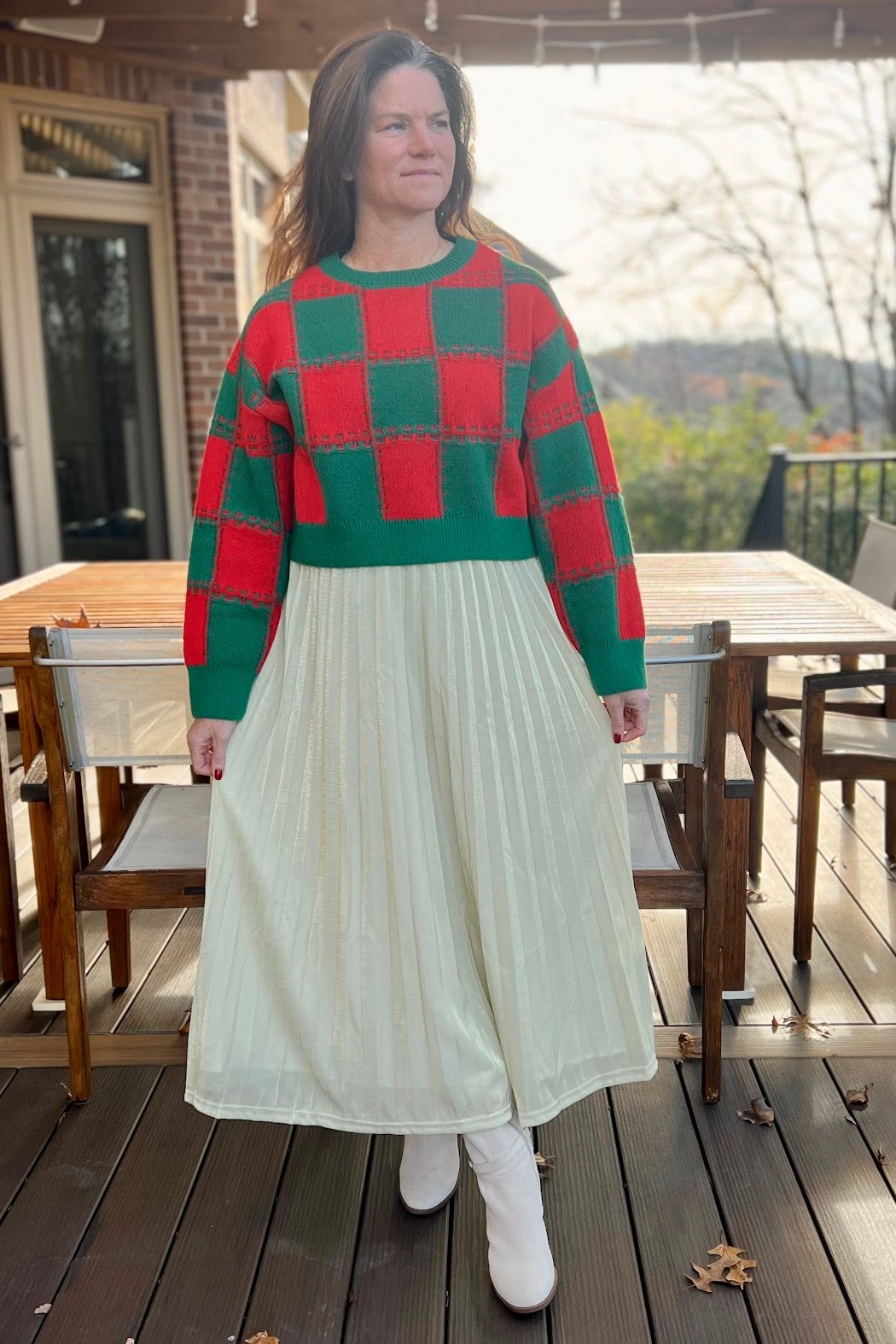 Peach Love CA Pleated Maxi Skirt