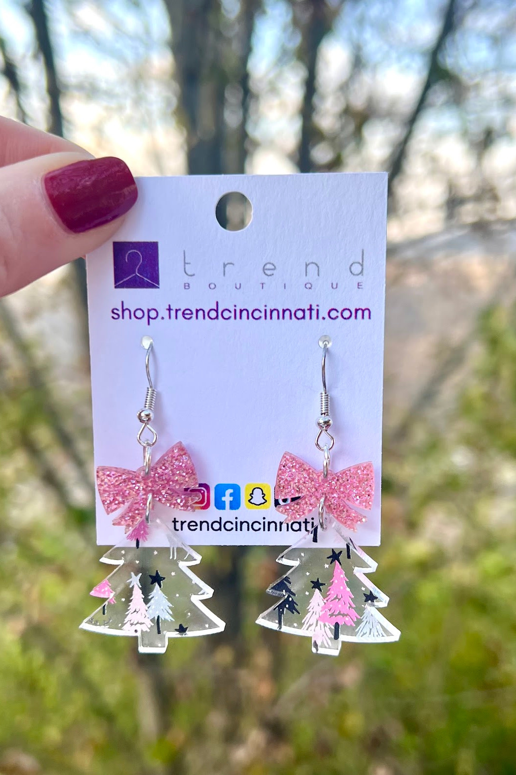 Trend Boutique Tree Bow Earrings