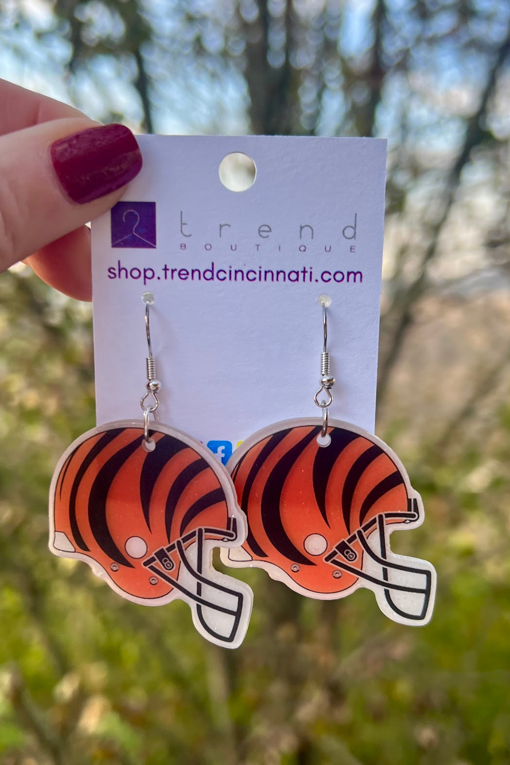 Trend Boutique Bengals Helmet earring