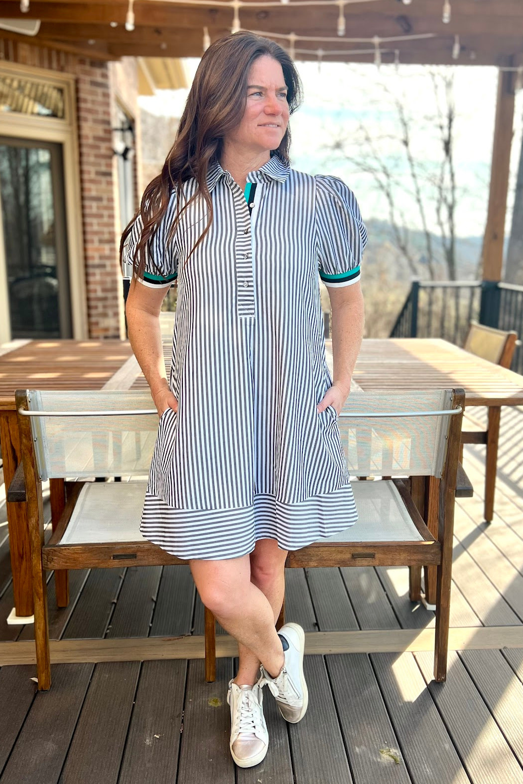 Entro Contrast Striped Dress