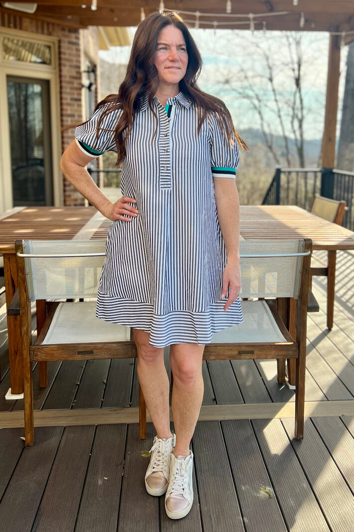 Entro Contrast Striped Dress