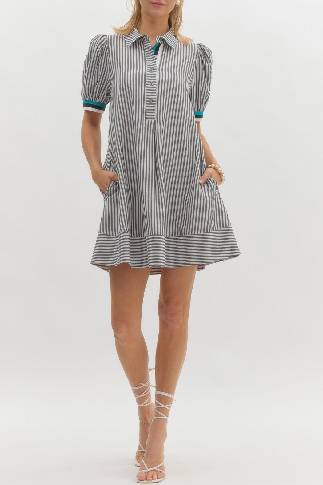 Entro Contrast Striped Dress