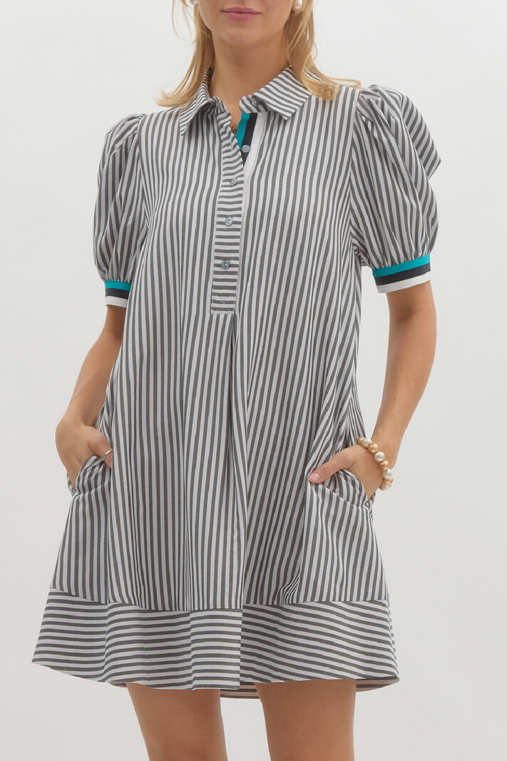 Entro Contrast Striped Dress
