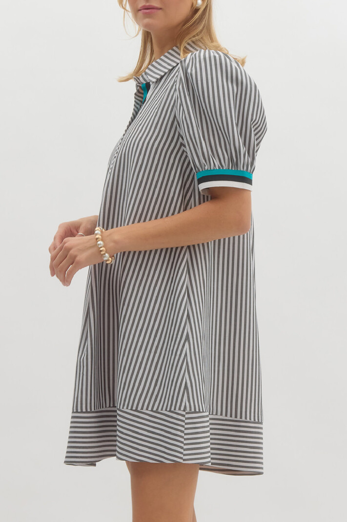 Entro Contrast Striped Dress