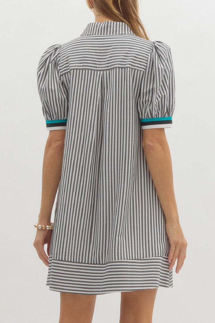 Entro Contrast Striped Dress