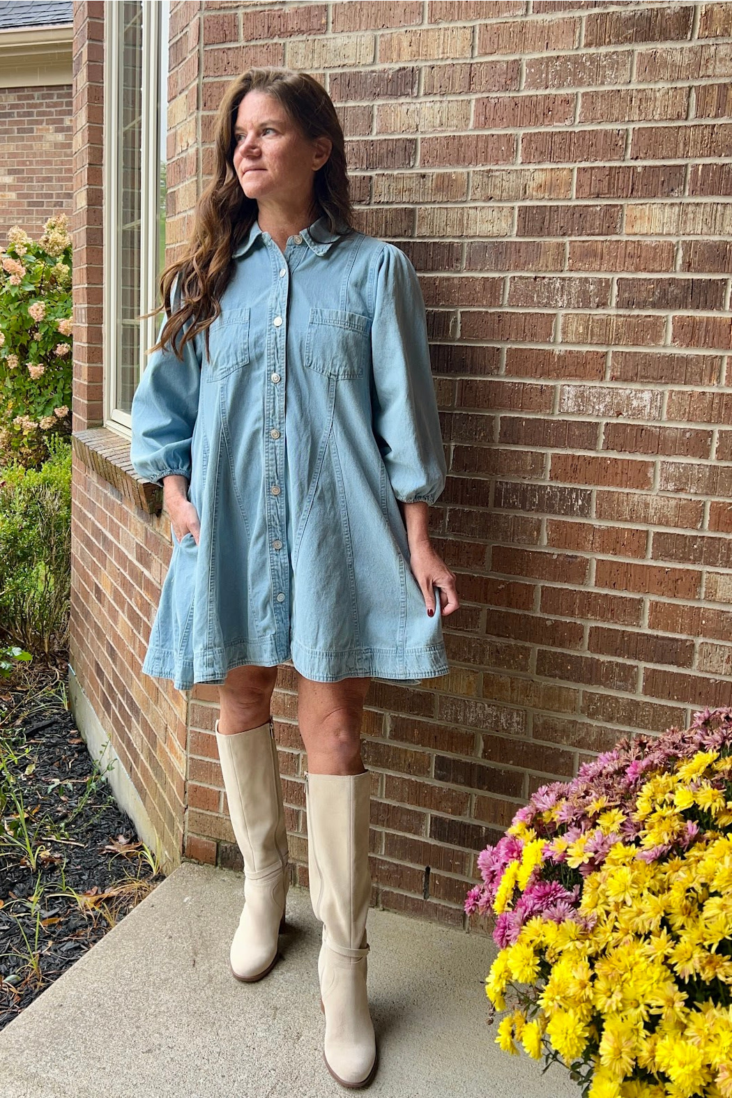 Entro Half Sleeve Denim Dress