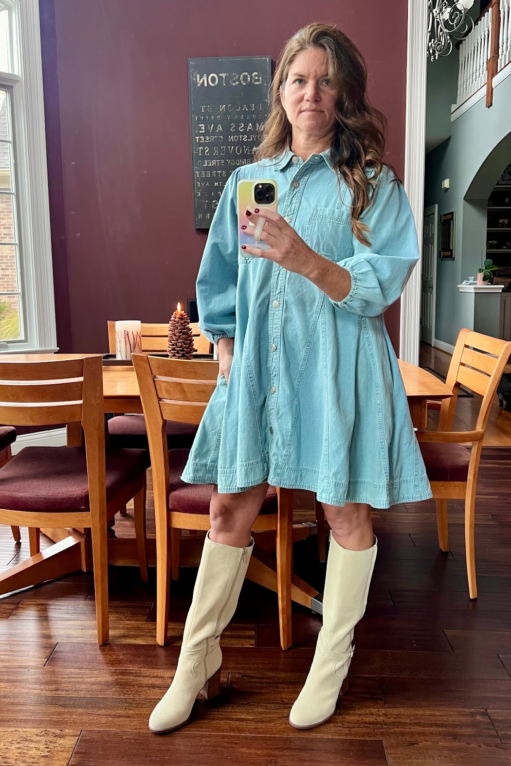 Entro Half Sleeve Denim Dress