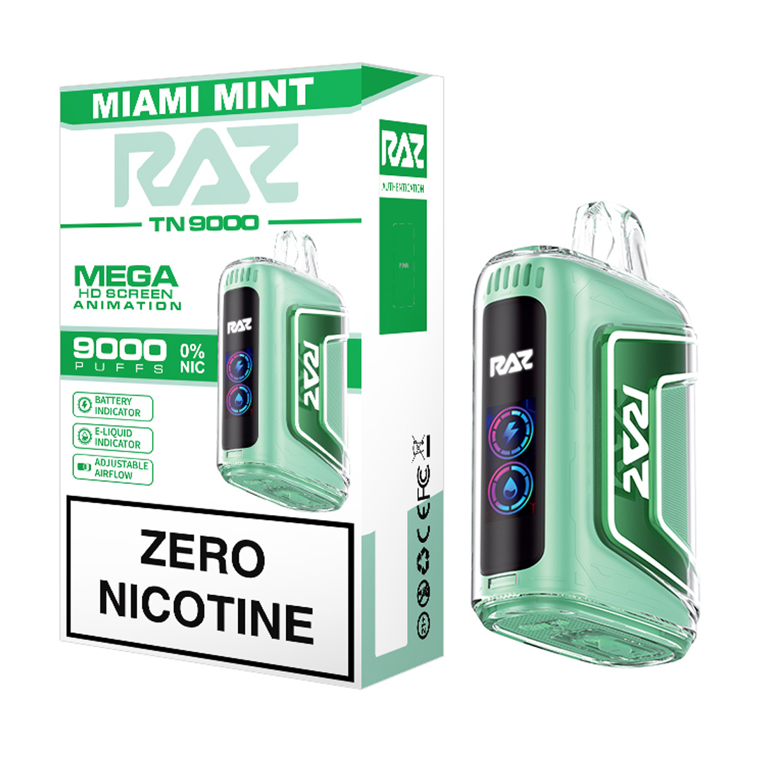 raz vape menthol RAZ 9000 0% Nic