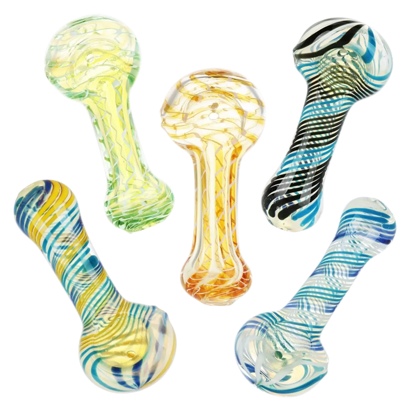 AFG Glass 3.25" Ropes & Swirls Glass Spoon Pipe