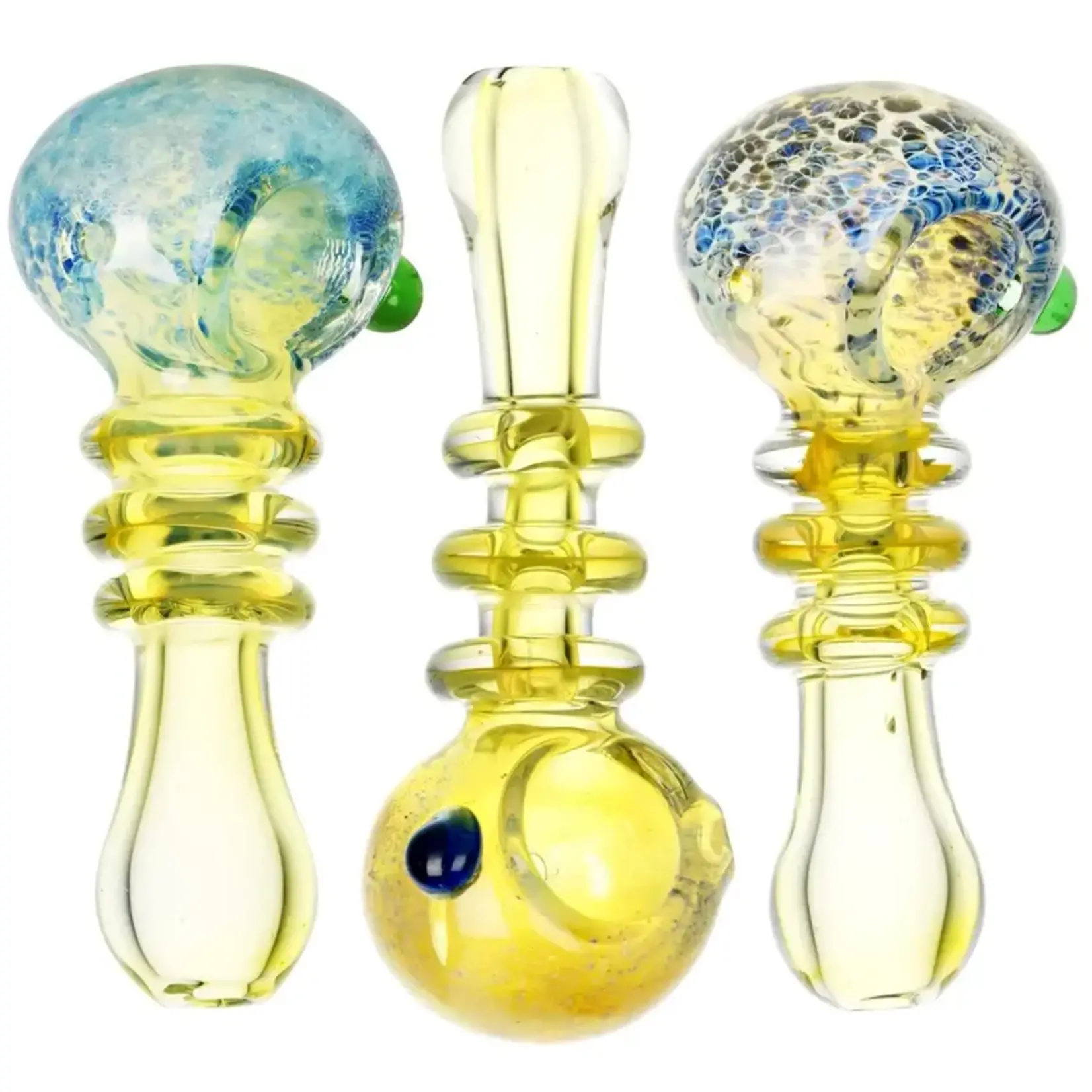 AFG Glass 4" Supernova Burst Ring Neck Fumed Glass Spoon Pipe
