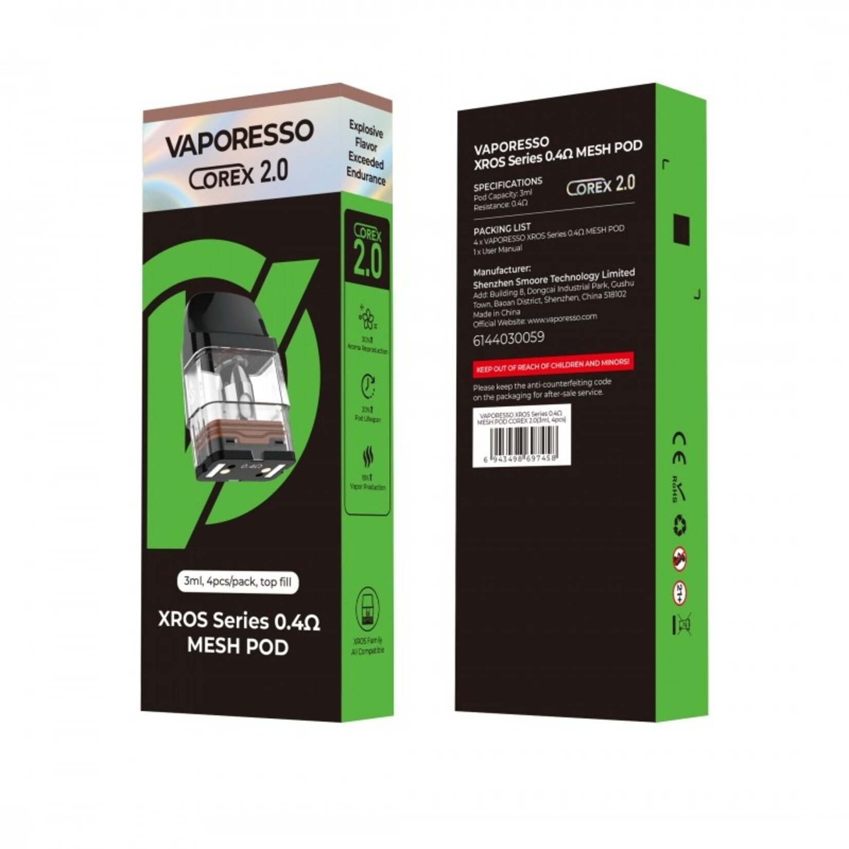 Vaporesso Xros Corex 2.0 4pk Replacement Pods