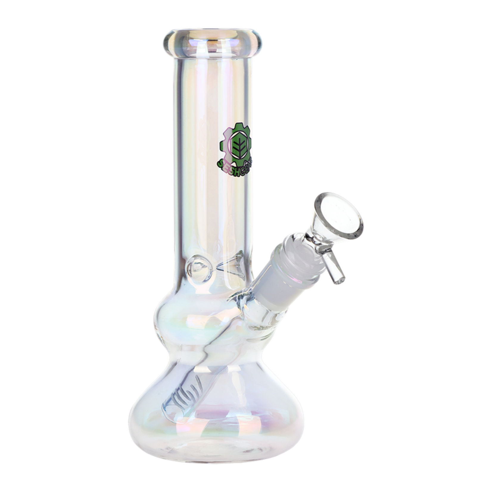 SeshGear 8" Double Bubble Electroplated Glass Water Pipe