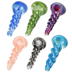 AFG Glass 3" Auger Shell Twist Frit Glass Spoon Pipe
