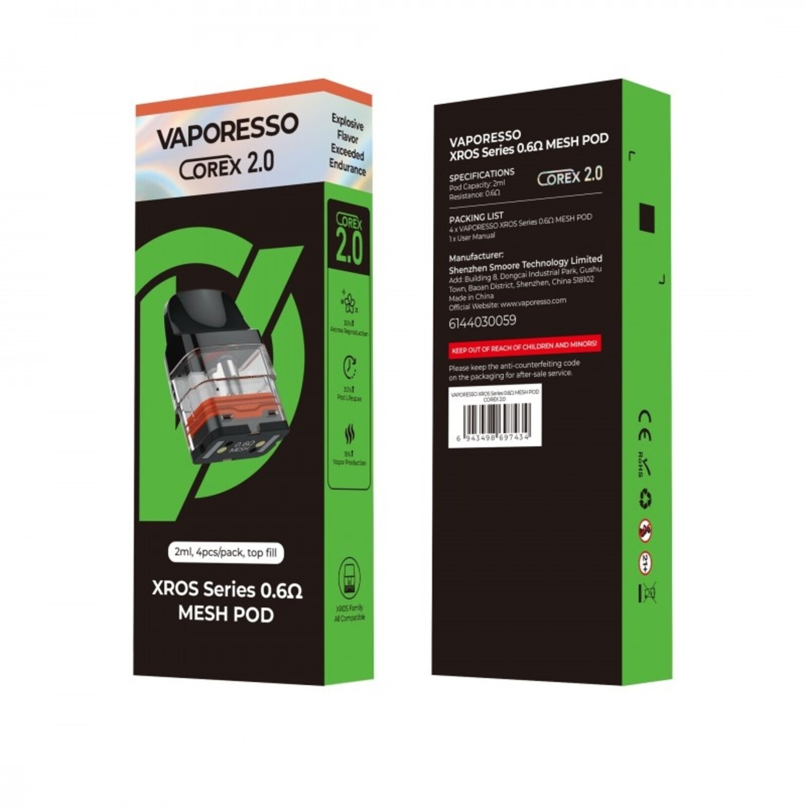 Vaporesso Xros Corex 2.0 4pk Replacement Pods