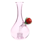 AFG Glass 7" Rose in Vase Glass Water Pipe