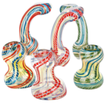AFG Glass 5.5" Stripe Swirl Fumed Glass Sherlock Bubbler