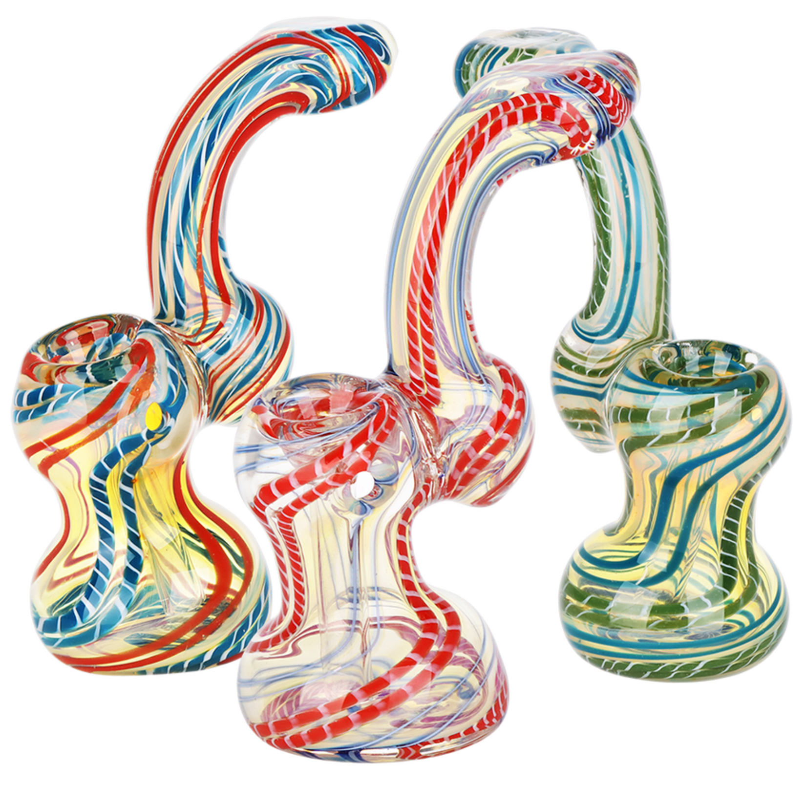 AFG Glass 5.5" Stripe Swirl Fumed Glass Sherlock Bubbler
