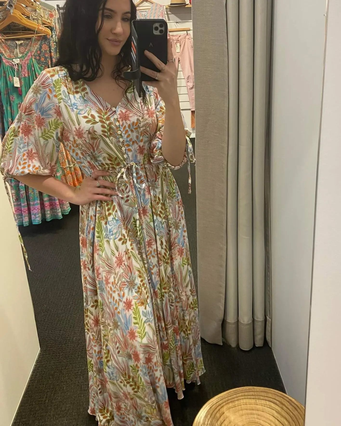 Tropical Tie Waist Maxi Dress - Little 