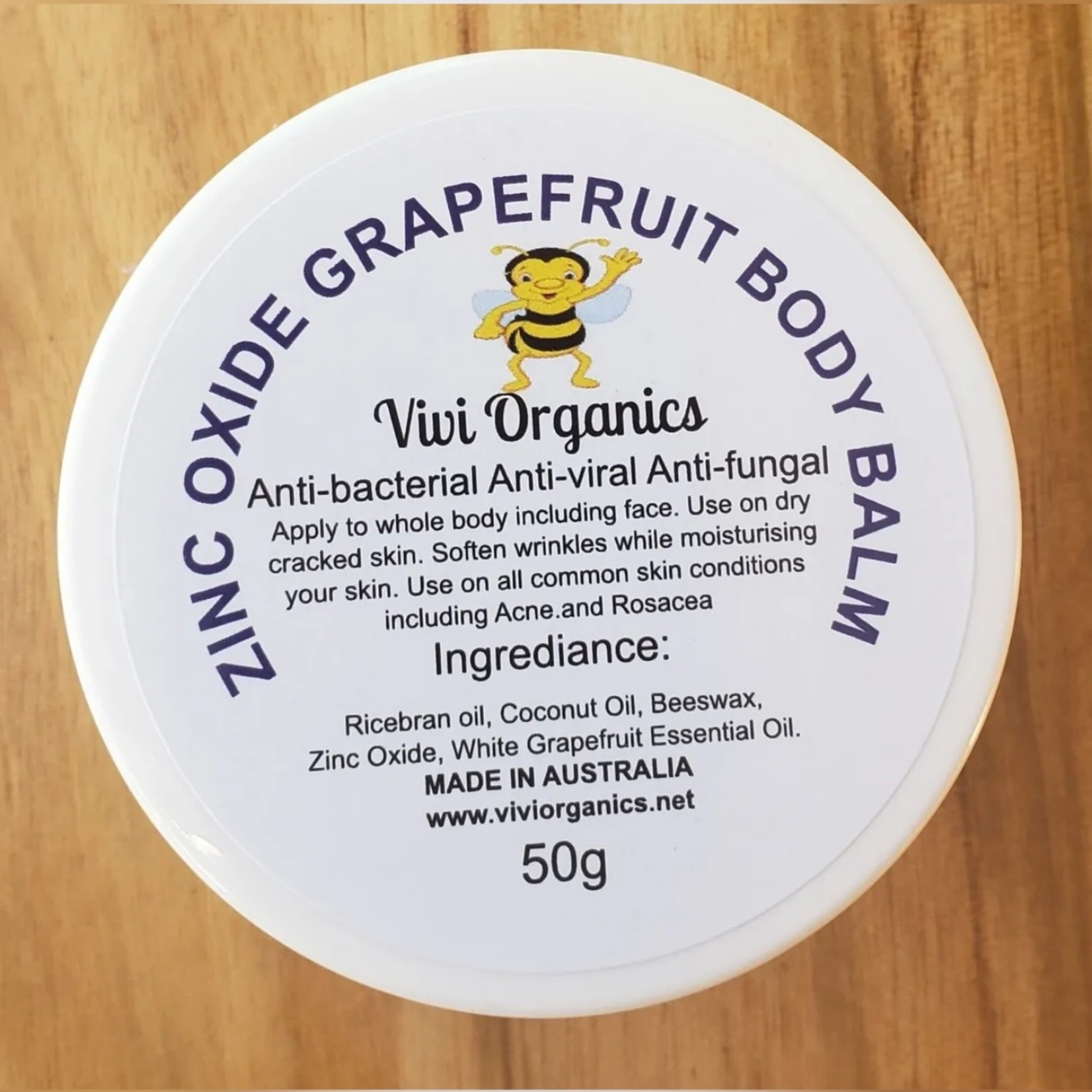 Vivi Organics Zinc Oxide Grapefruit Body Balm