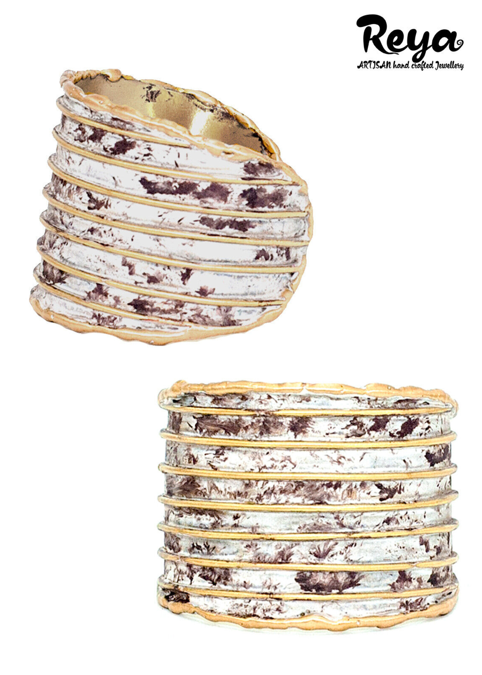 reya Reya Cuff Bracelet Metal Sundar|Beautifully hand crafted|Enamelled Brass & copper