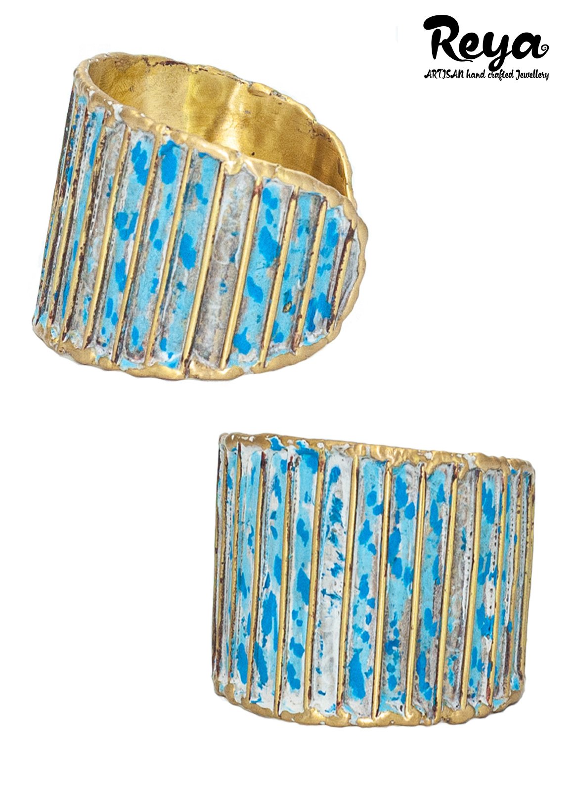 Reya Jewellery Reya Cuff Bracelet Metal Blue City