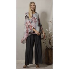 La Strada Silk blend pants with underlay
