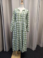 Cali & Co Cotton Tiered Gingham Dress