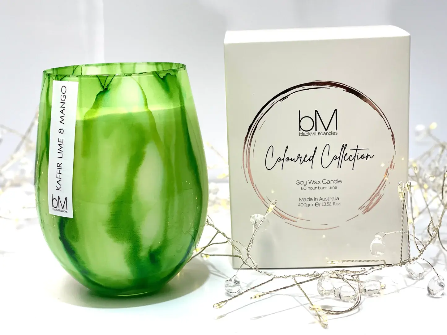 Blackmilk Candles Watercolour Green - Kaffir Lime & Mango candle