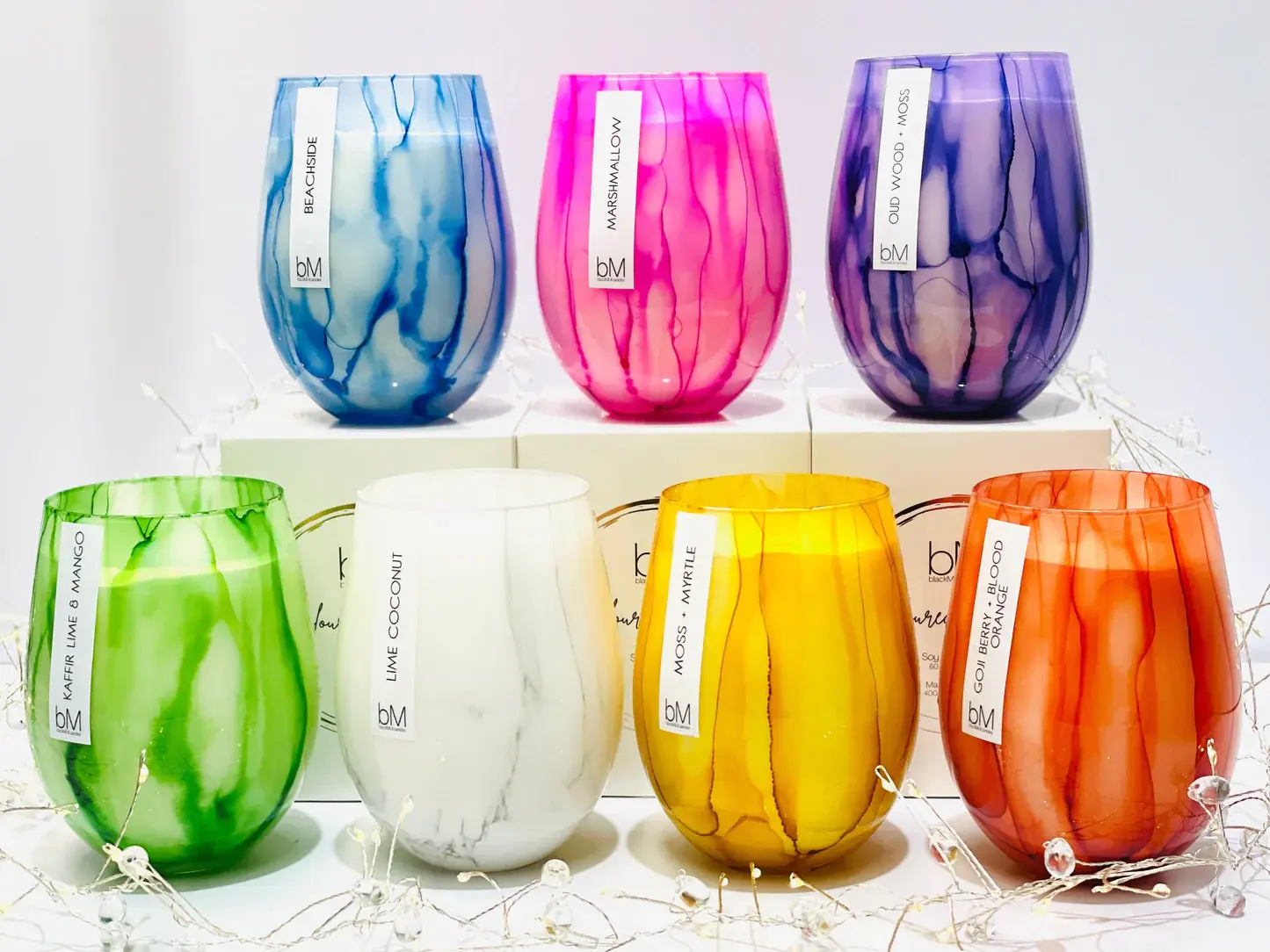 Blackmilk Candles Watercolour Pink Candle- Marshmallow