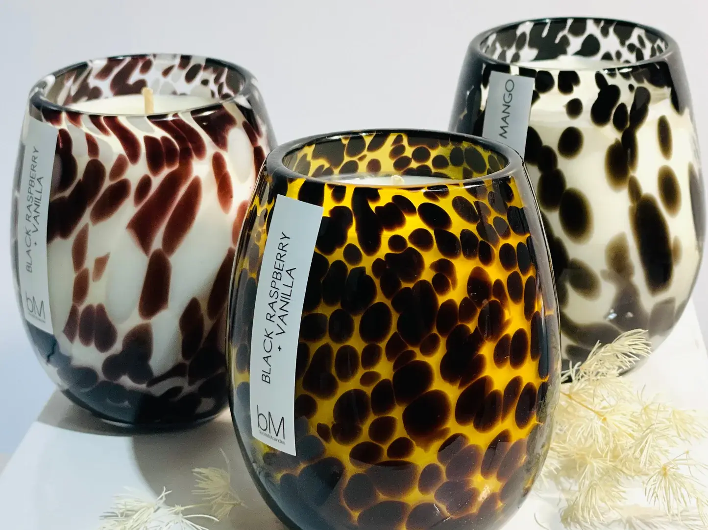 Blackmilk Confetti Leopard Candle- Black Raspberry Vanilla