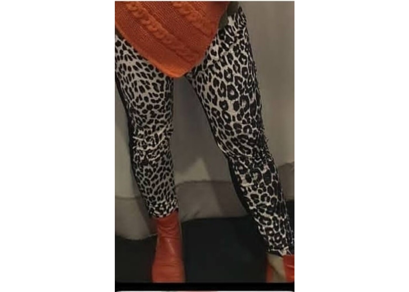 Leopard print velour pants