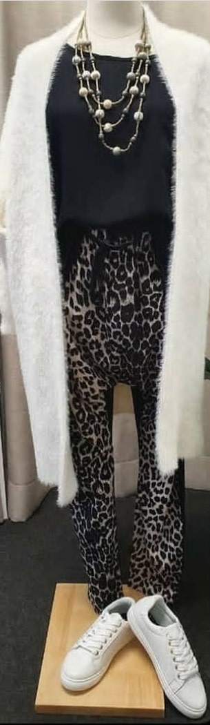 Leopard print velour pants