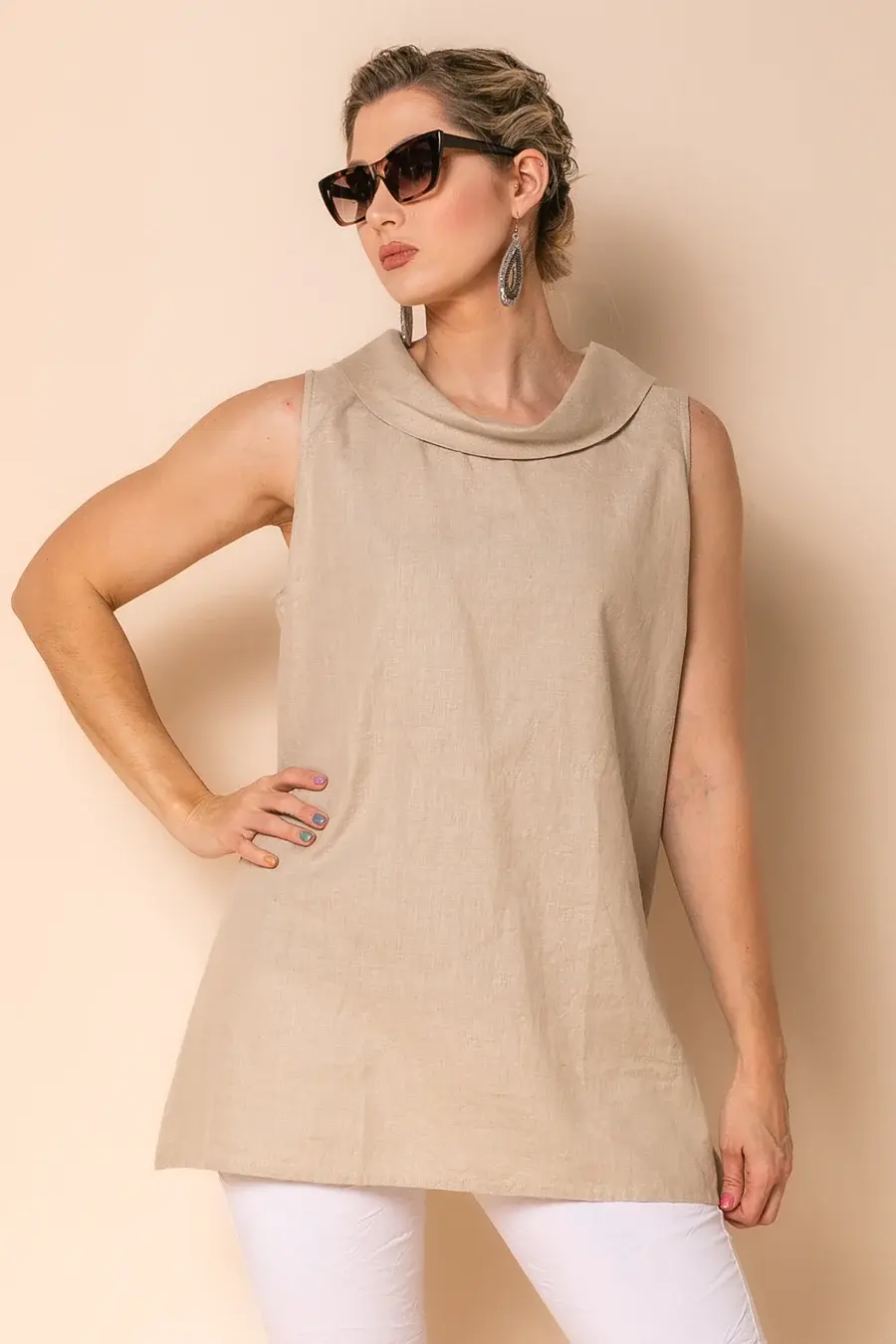 Imagine Fashion Levi Linen Blend Top