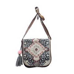 Denim/Pink Boho Shoulder Bag
